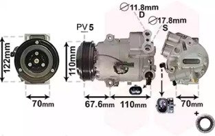 VAN WEZEL 3700k606 -  Компрессор, кондиционер